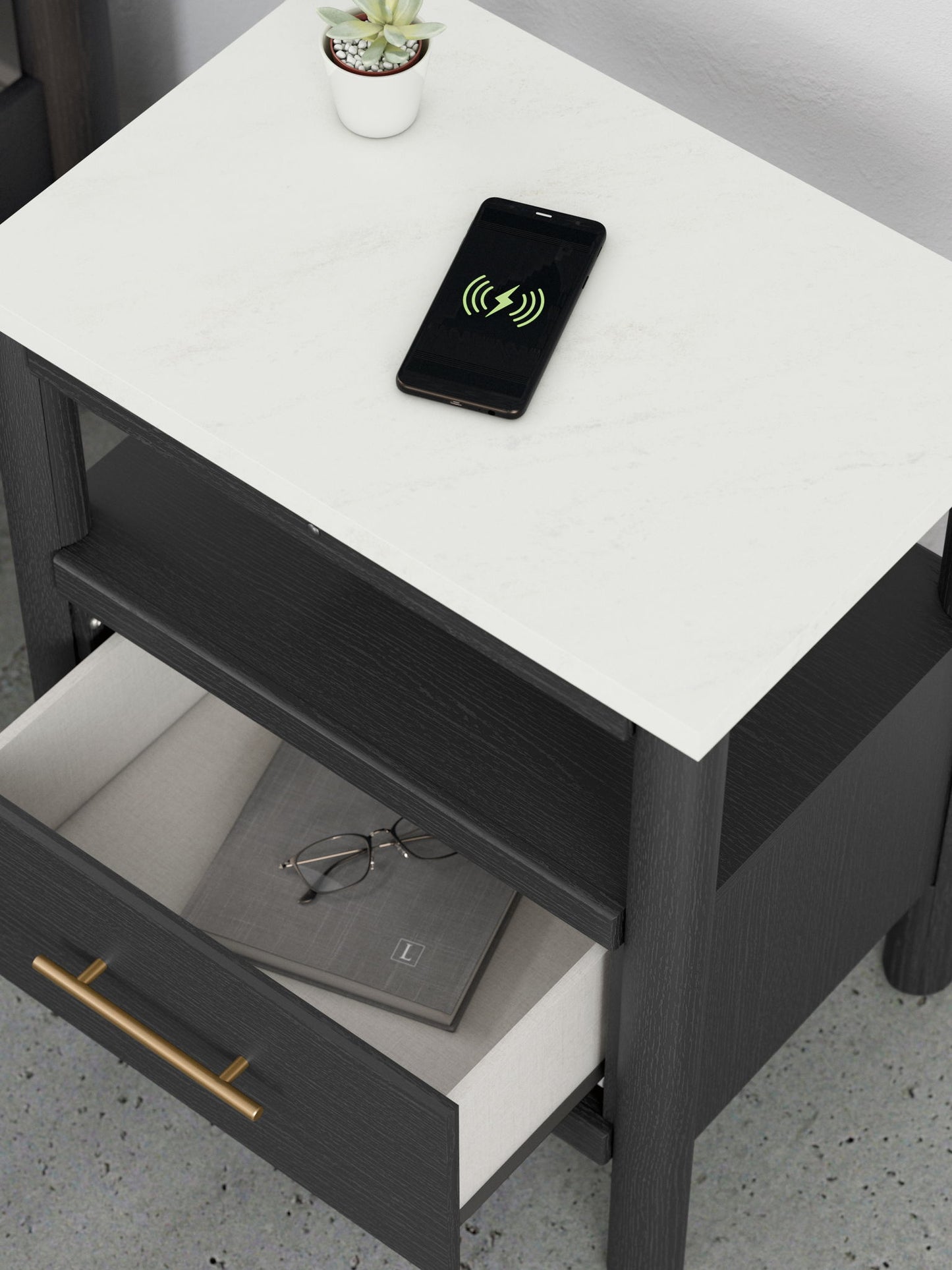 Cadmori - One Drawer Night Stand - Hornell Furniture Outlet