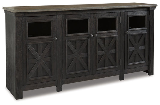Tyler Creek - Black / Gray - Extra Large TV Stand - Hornell Furniture Outlet
