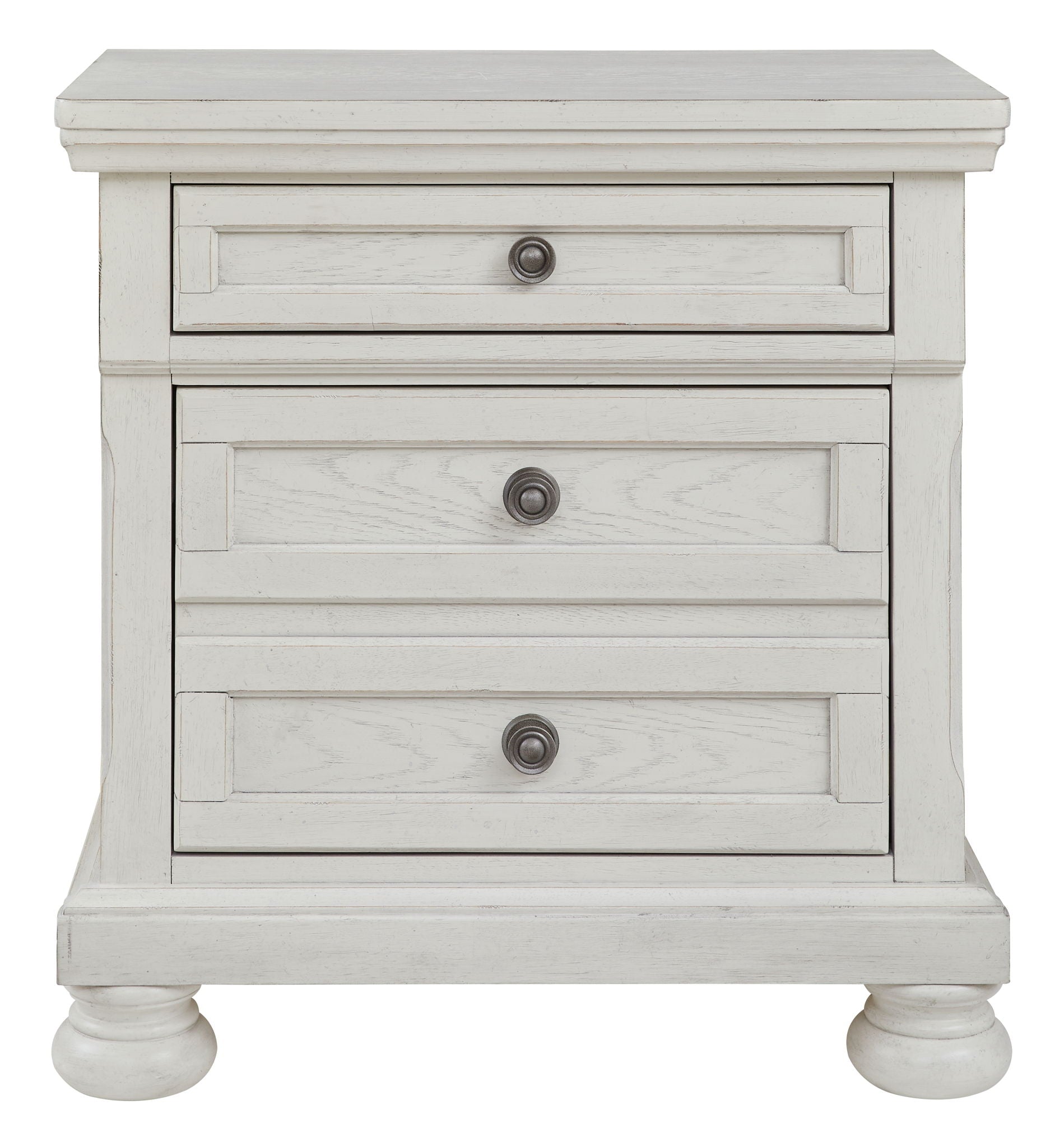 Robbinsdale - Antique White - Two Drawer Night Stand - Hornell Furniture Outlet