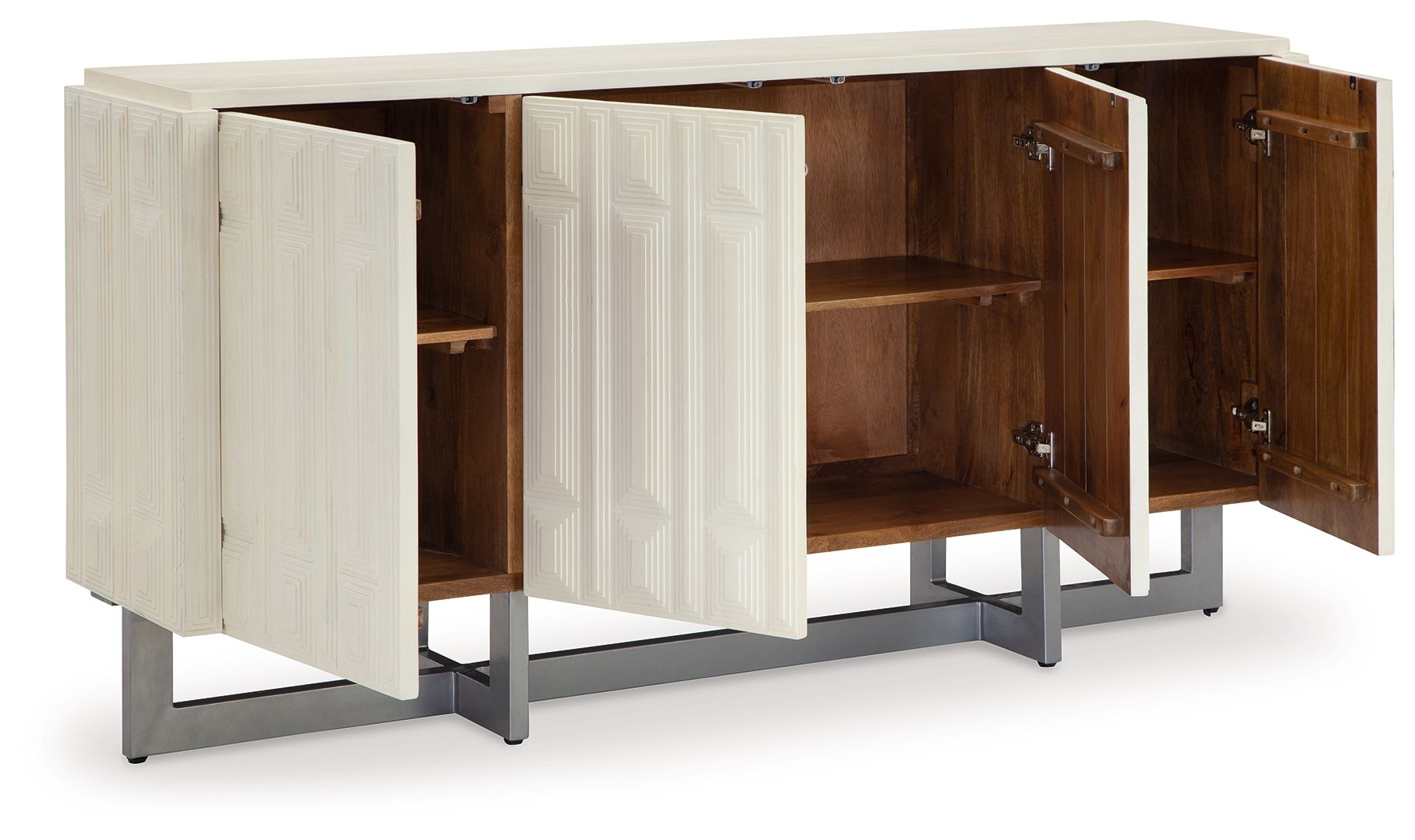 Ornawel - Distressed White - Accent Cabinet - Hornell Furniture Outlet