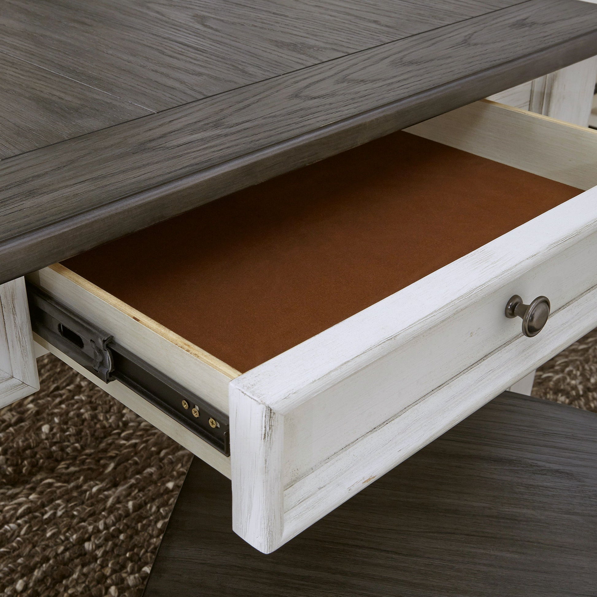 Allyson Park - Rectangular Leg Table - Dark Brown - Hornell Furniture Outlet