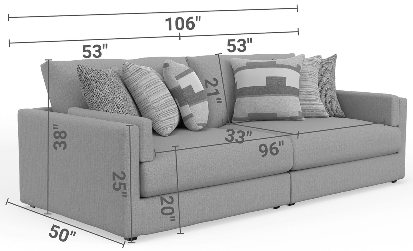 Trevor - 2 Piece Extra Deep Oversized Sofa - Hornell Furniture Outlet