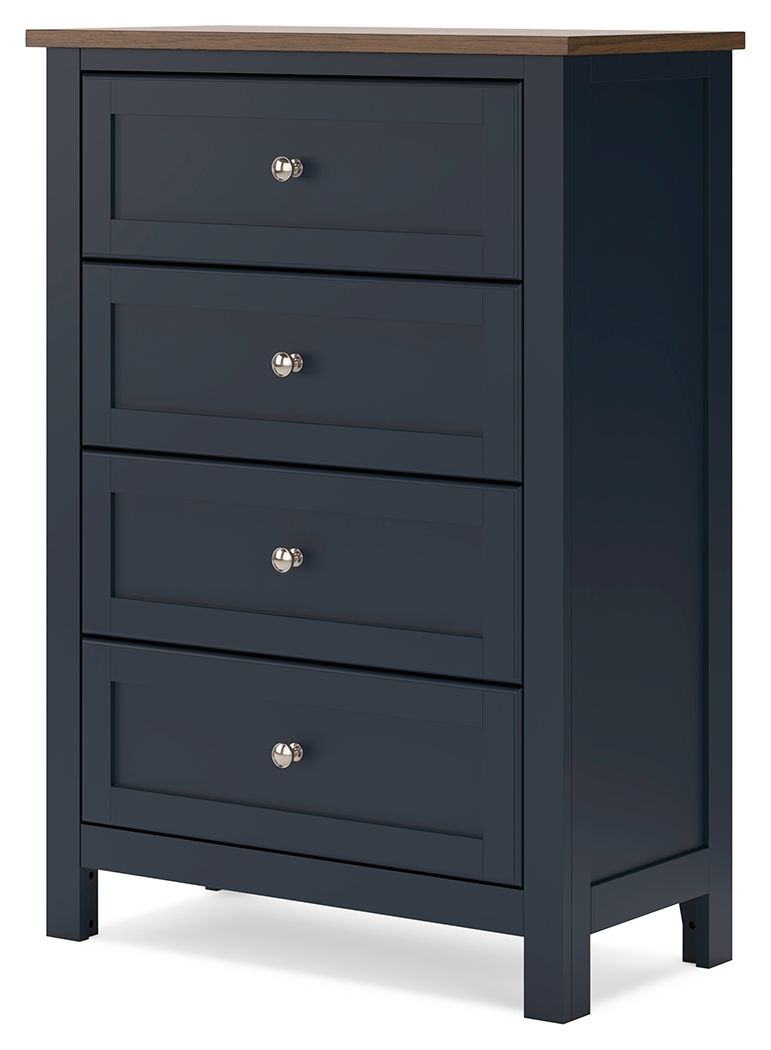 Landocken - Brown / Blue - Four Drawer Chest - Hornell Furniture Outlet