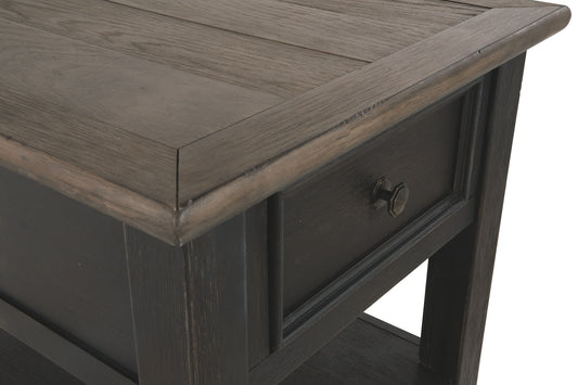 Tyler Creek - Grayish Brown / Black - Rectangular End Table - Hornell Furniture Outlet