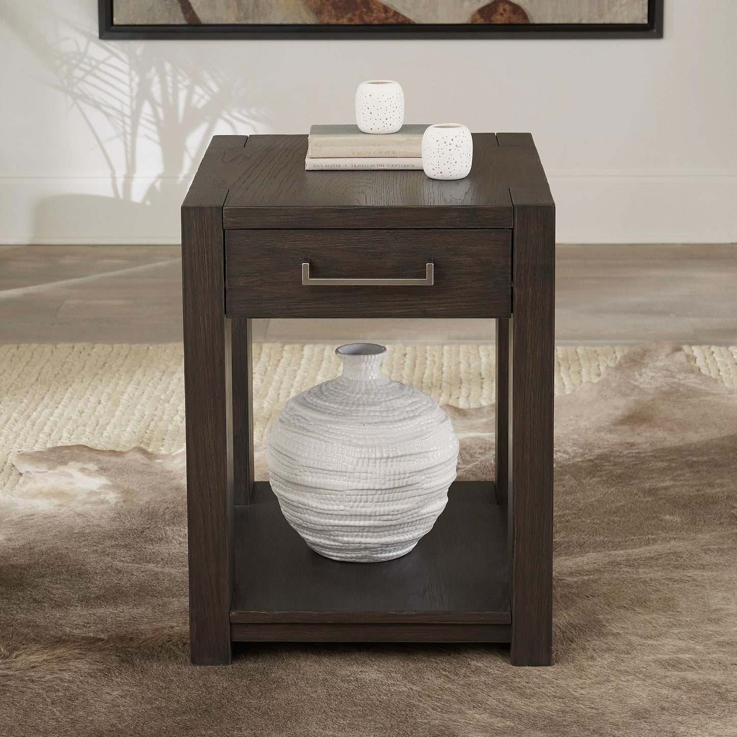 Lennox Hill - Chairside Table - Light Brown - Hornell Furniture Outlet