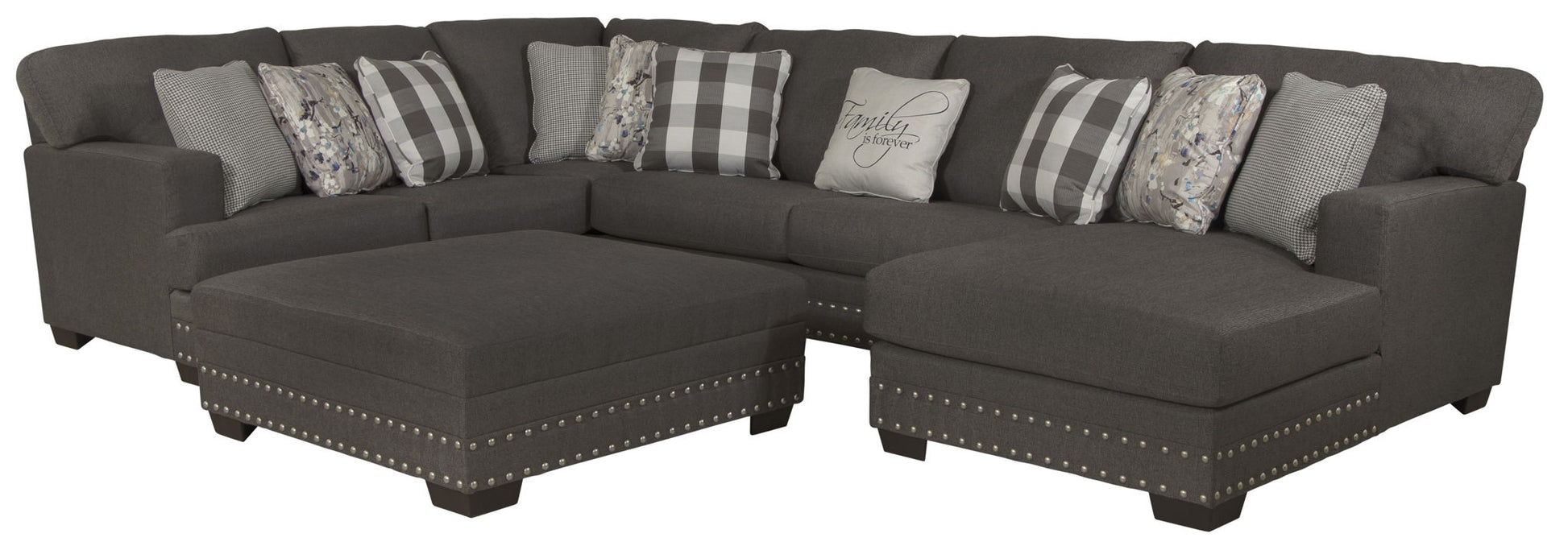 Crawford - Sectional With Cocktail Ottoman - Hornell Furniture Outlet