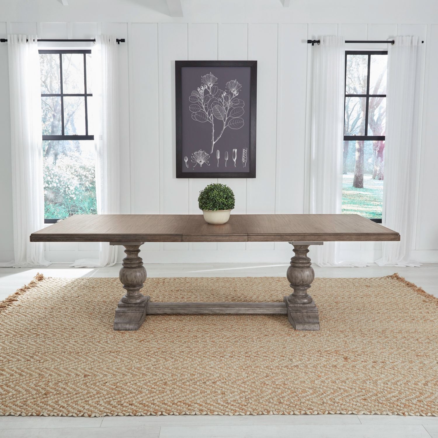 River Place - Trestle Table - Gray - Hornell Furniture Outlet