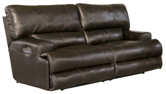 Wembley - Power Headrest Power Lay Flat Reclining Sofa - Hornell Furniture Outlet