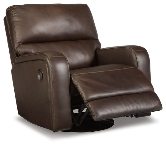 Emberla - Coffee - Swivel Glider Recliner - Hornell Furniture Outlet