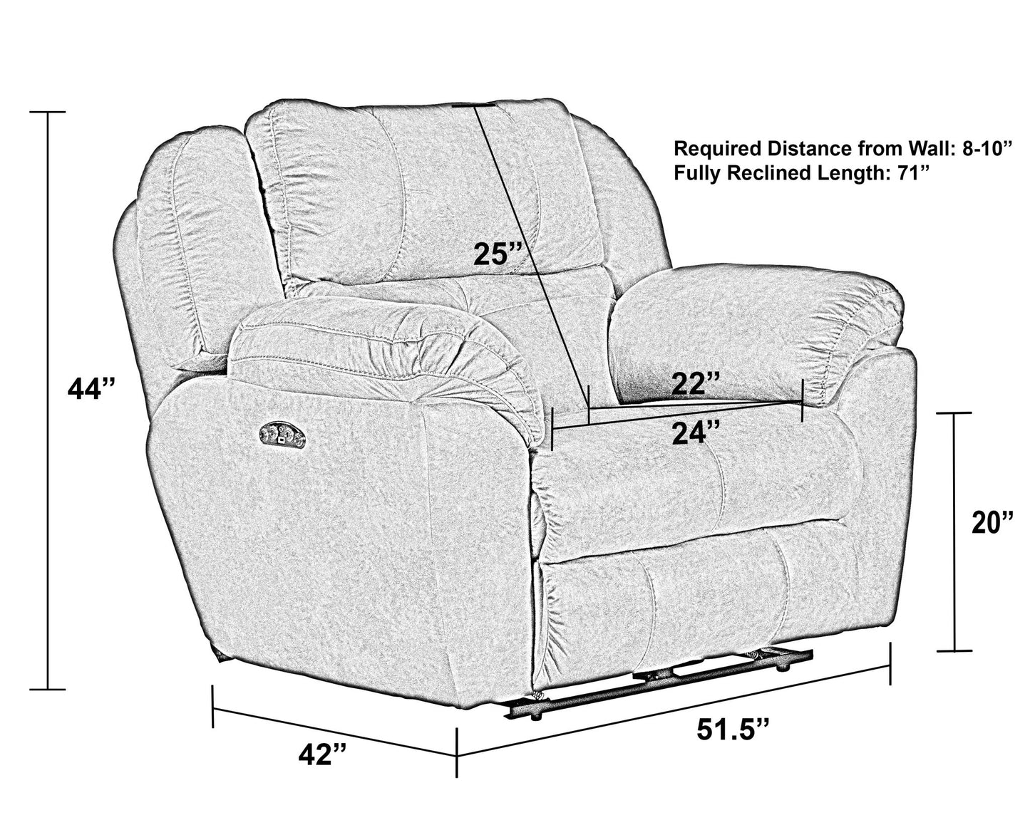 Ferrington - Power Lay Flat Recliner with Power Adjustable Headrest & Lumbar - Hornell Furniture Outlet