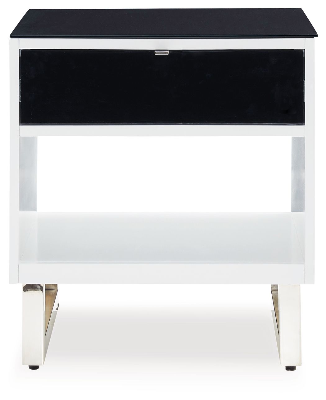 Gardoni - White / Black - Rectangular End Table - Hornell Furniture Outlet