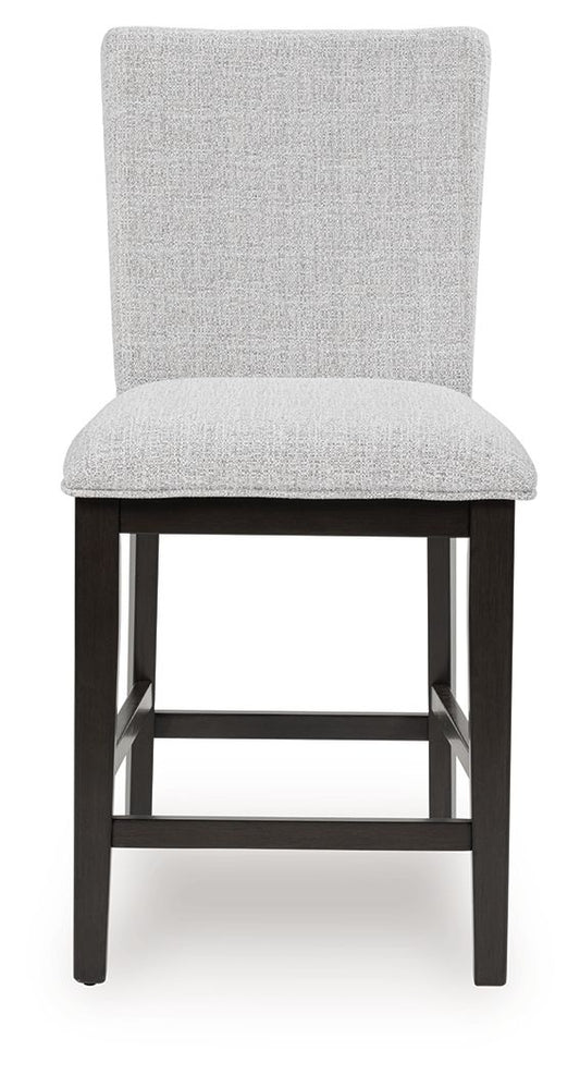 Neymorton - Dark Grayish Brown - Upholstered Barstool (Set of 2) - Hornell Furniture Outlet