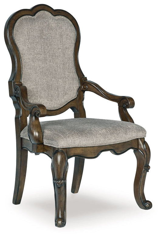 Maylee - 11 Pc. - Dining Extension Table, 4 Side Chairs, 2 Arm Chairs, Storage Bench, Buffet And Hutch - Dark Brown - Hornell Furniture Outlet
