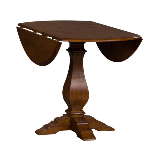 Creations - Round Drop Leaf Table - Dark Brown - Hornell Furniture Outlet