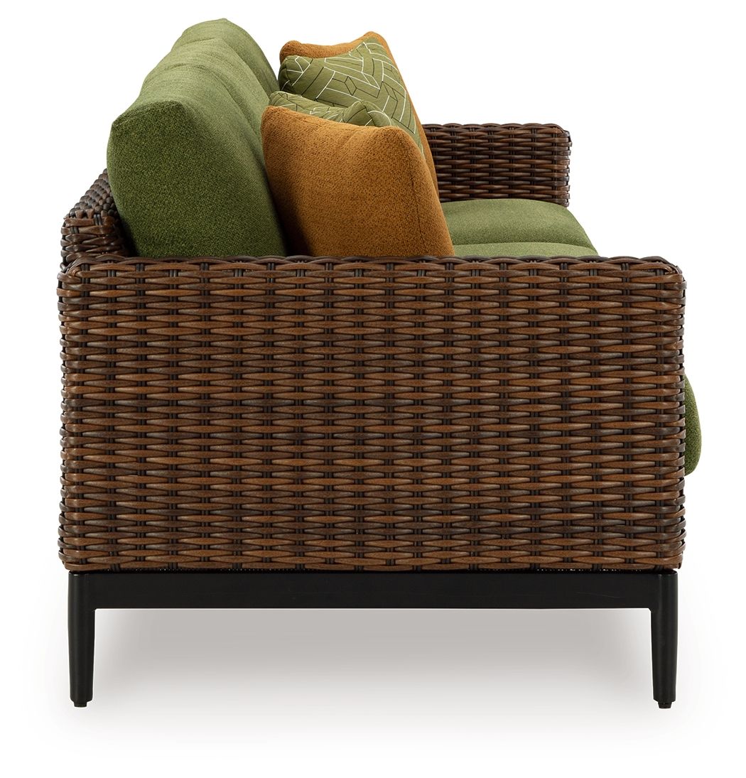 Horizon Hall - Brown / Green - Sofa With Cushion - Hornell Furniture Outlet