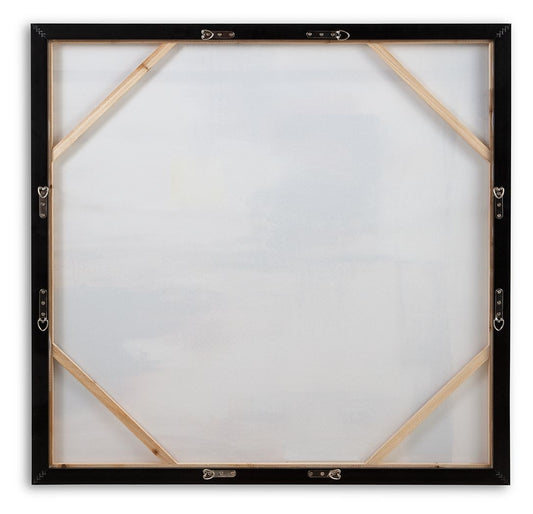 Pigeonford - White / Teal / Gold - Wall Art - Hornell Furniture Outlet