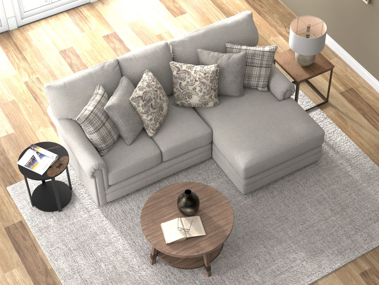 Livingston - Sectional With Comfort Coil Seating And Accent Pillows Included - Hornell Furniture Outlet