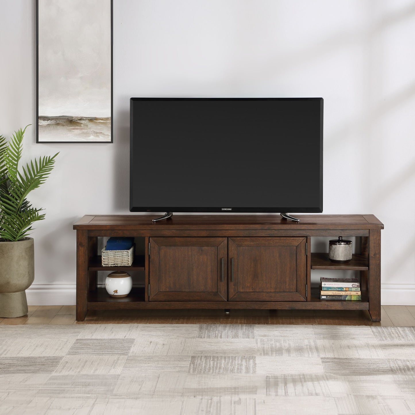 Lenka - Entertainment Stand, TV Stand - Brown - Hornell Furniture Outlet
