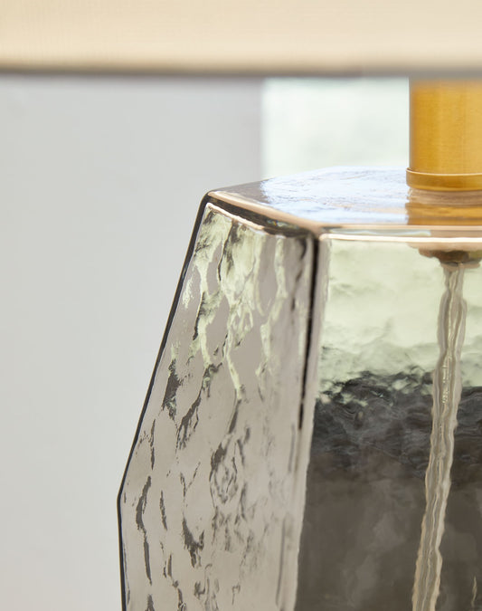Taylow - Gray - Glass Table Lamp - Hornell Furniture Outlet