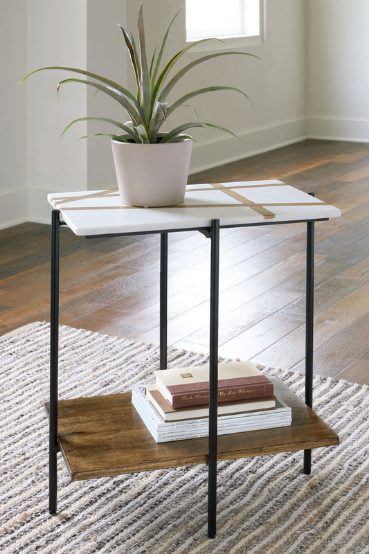 Braxmore - White / Light Brown - Accent Table - Hornell Furniture Outlet