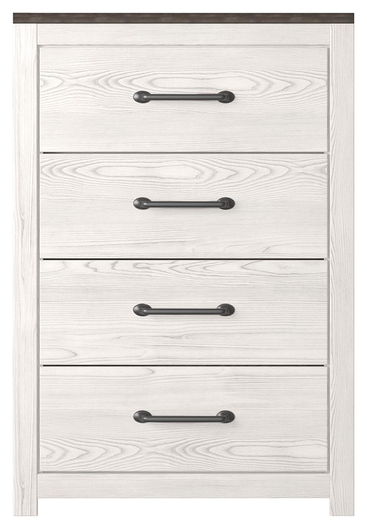 Gerridan - White / Gray - Four Drawer Chest - Hornell Furniture Outlet