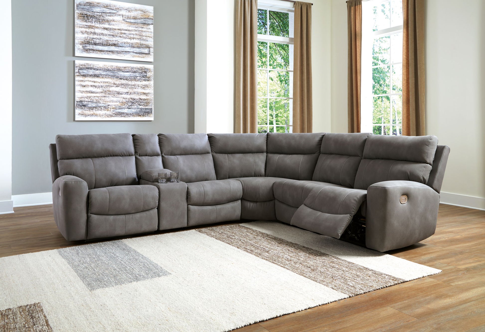 Next - gen Durapella - Power Reclinering Sectional Set - Hornell Furniture Outlet