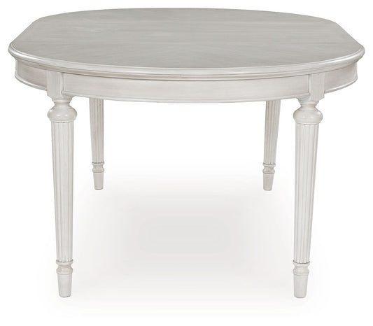 Montelaine - Antique White - Oval Dining Room Extension Table - Hornell Furniture Outlet