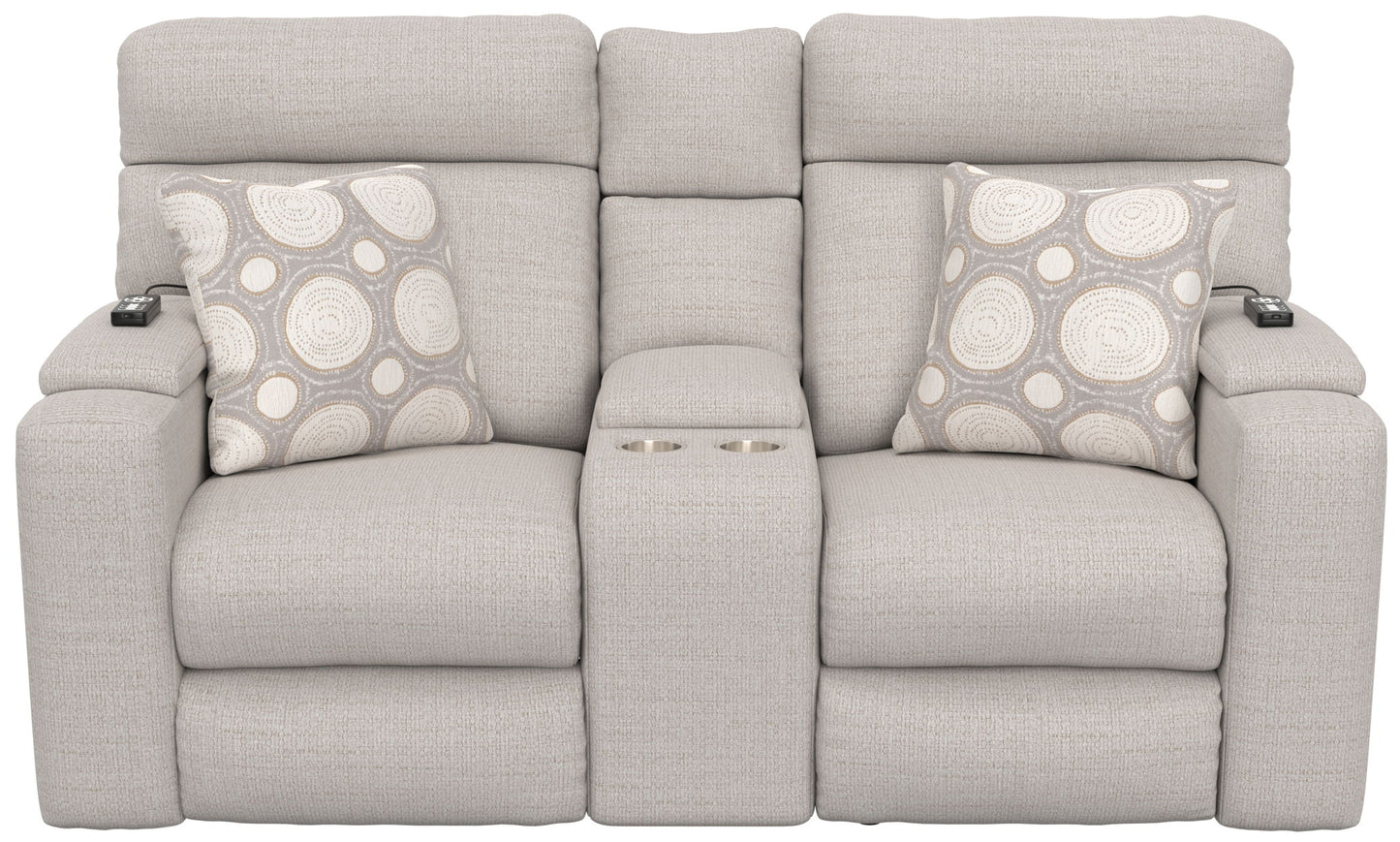 Sanctuary - Health & Wellness Power Reclining Console Loveseat With Power Adjustable Headrest And Lumbar / Therapeutic Heat & Massage - Winter - Hornell Furniture Outlet