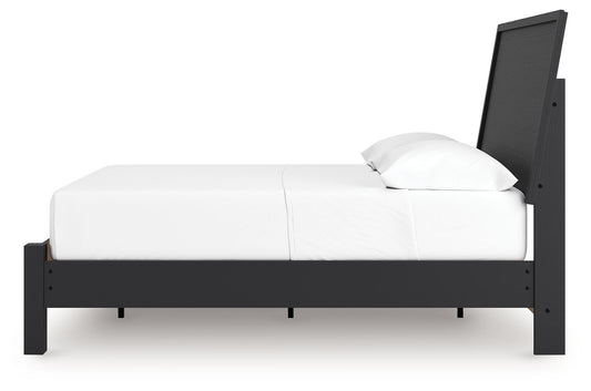 Danziar - Full Panel Bed With Low Footboard - Black