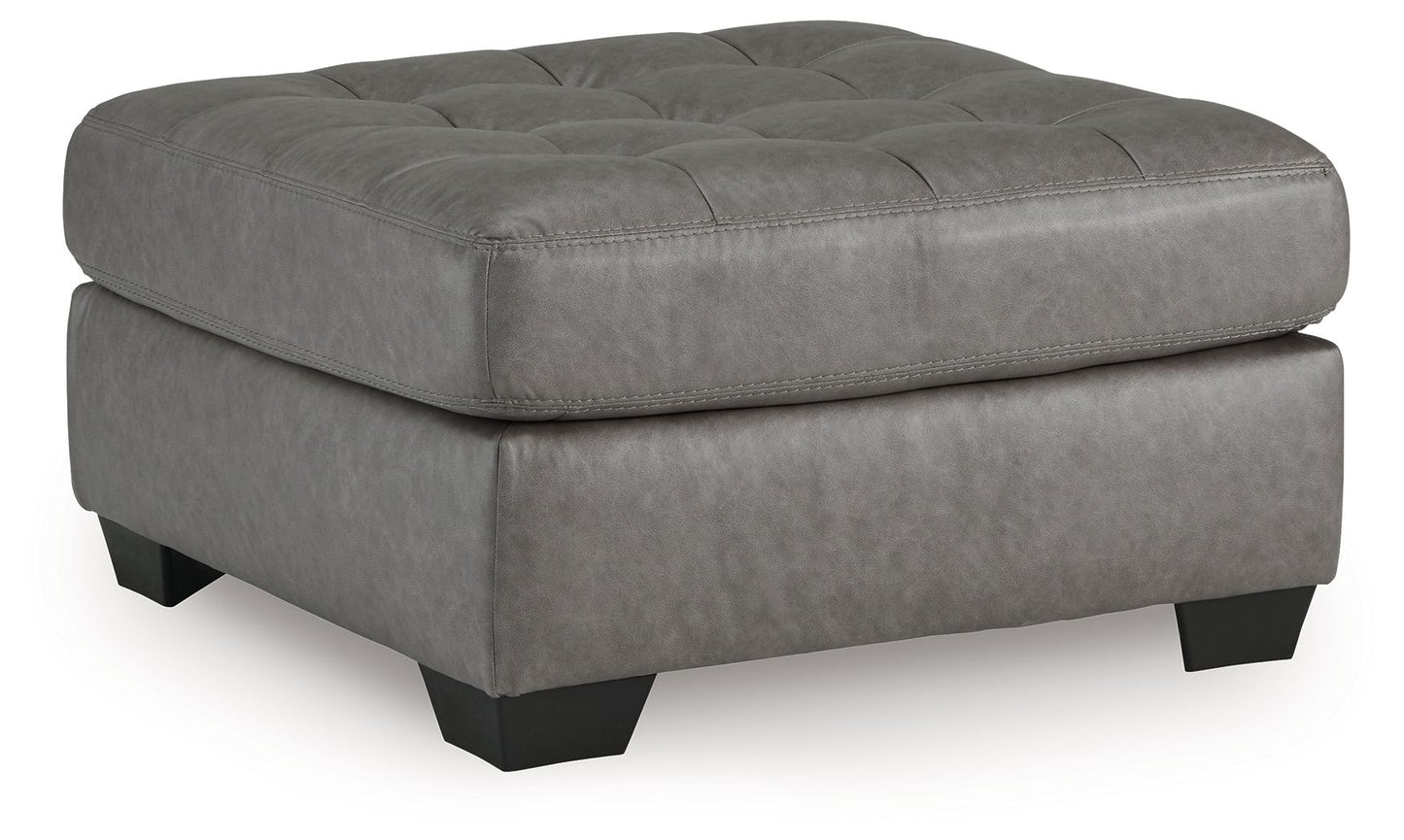 Clairette Court - Alloy - Oversized Accent Ottoman - Hornell Furniture Outlet