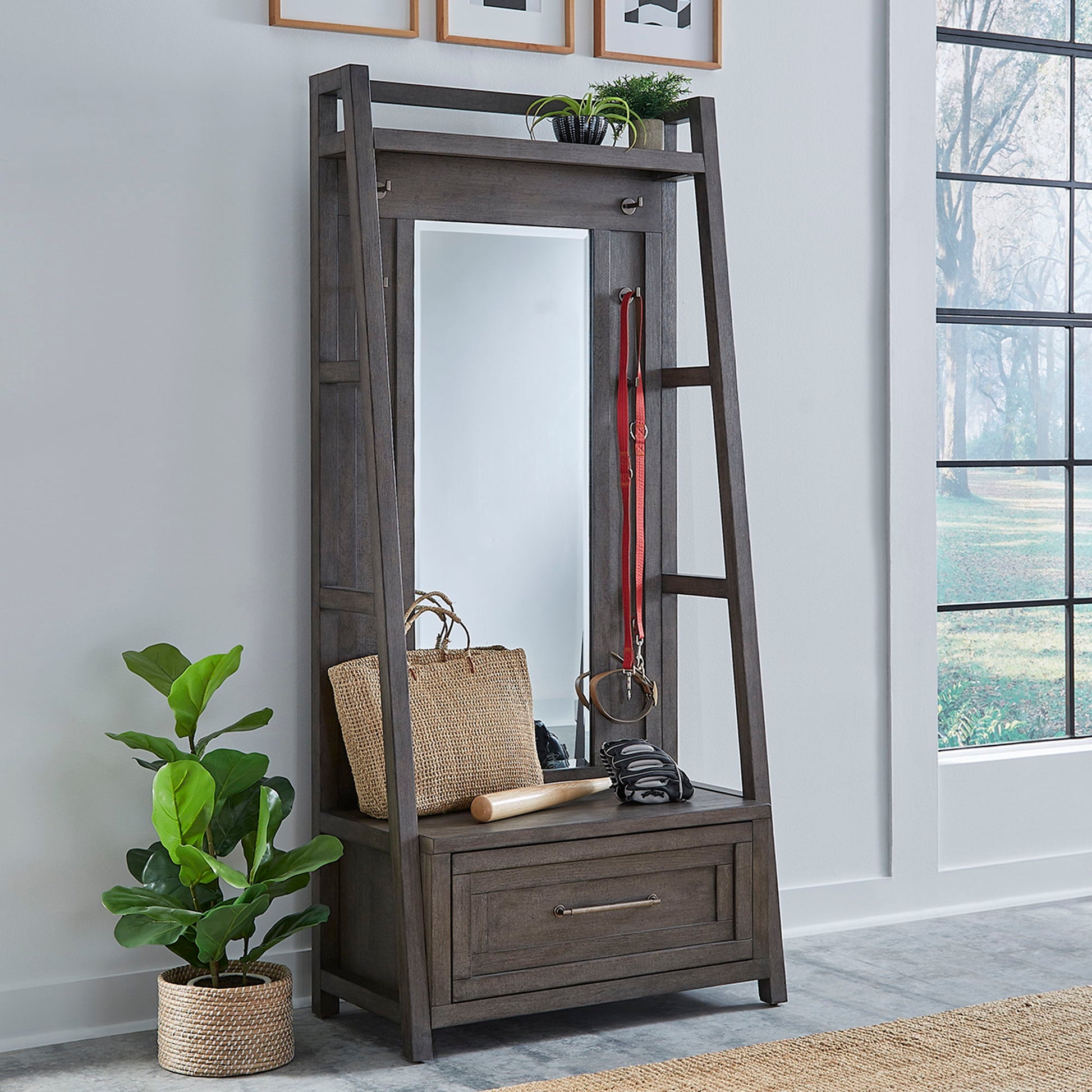 Modern Farmhouse - 2 Piece Hall Tree Set - Hornell Furniture Outlet