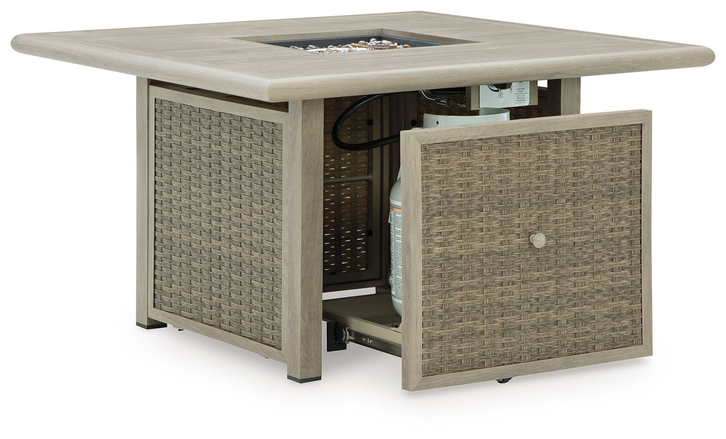 Cliff Trails - Beige - Square Fire Pit Table - Hornell Furniture Outlet