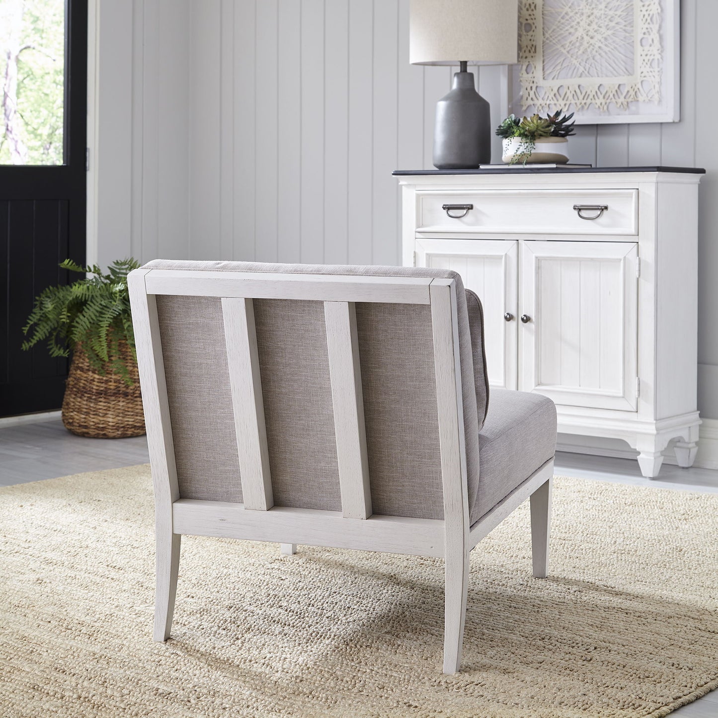 Allyson Park - Upholstered Accent Chair - Wirebrushed White - Hornell Furniture Outlet