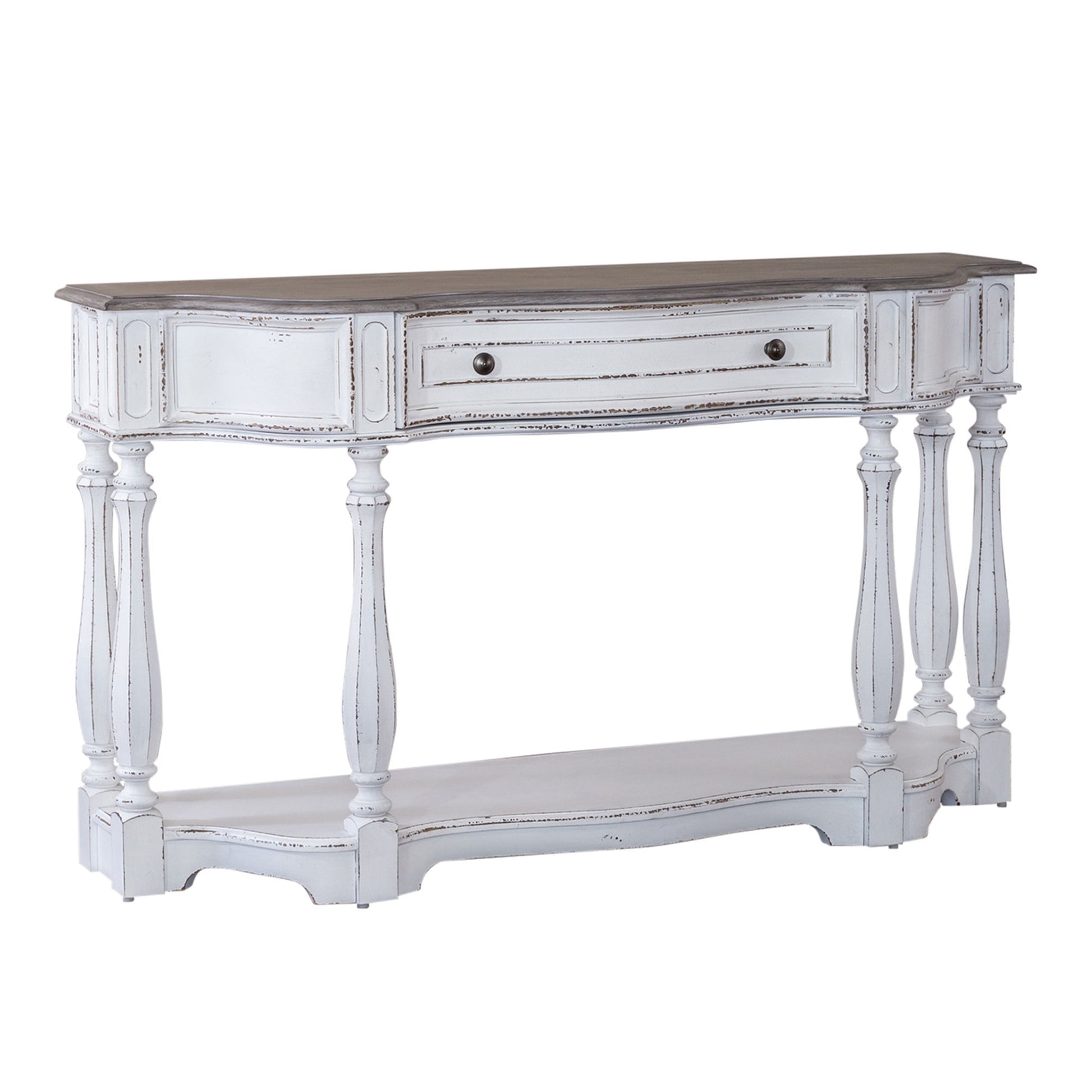 Magnolia Manor - Hall Console Table - White - Hornell Furniture Outlet