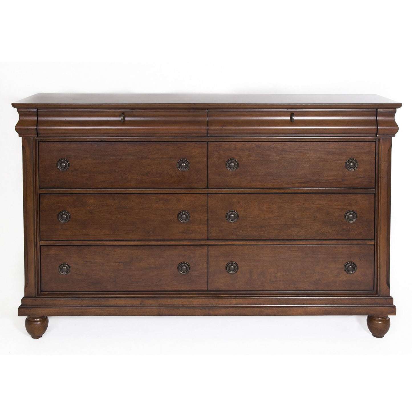 Rustic Traditions - 8 Drawer Dresser - Dark Brown - Hornell Furniture Outlet