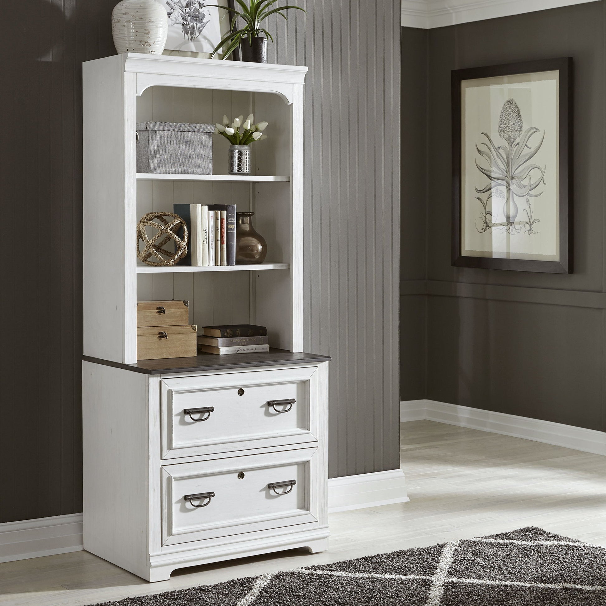 Allyson Park - Bunching Lateral File Hutch - White - Hornell Furniture Outlet