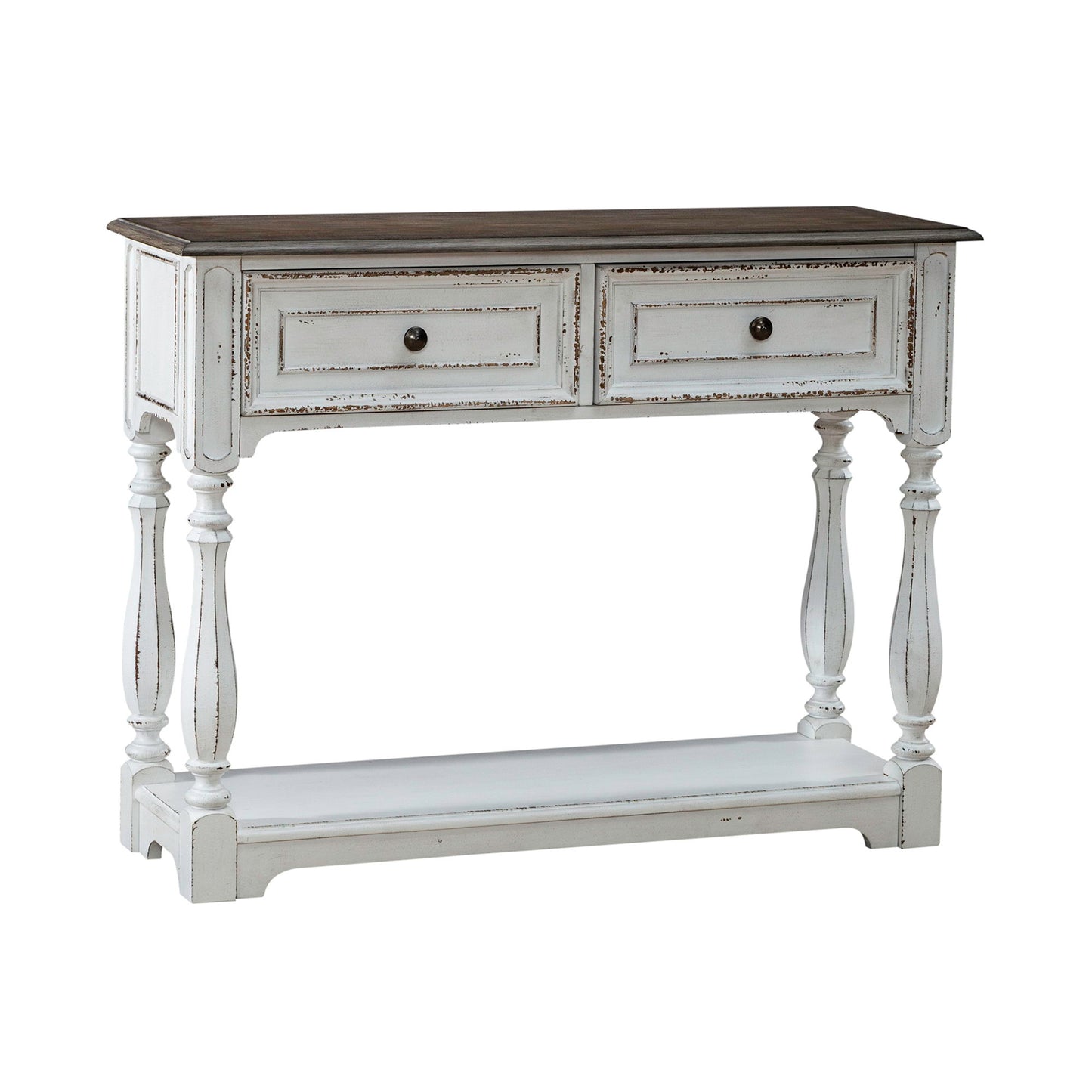 Magnolia Manor - Hall Console Bottom With Shelf For Display & Storage - White - Hornell Furniture Outlet