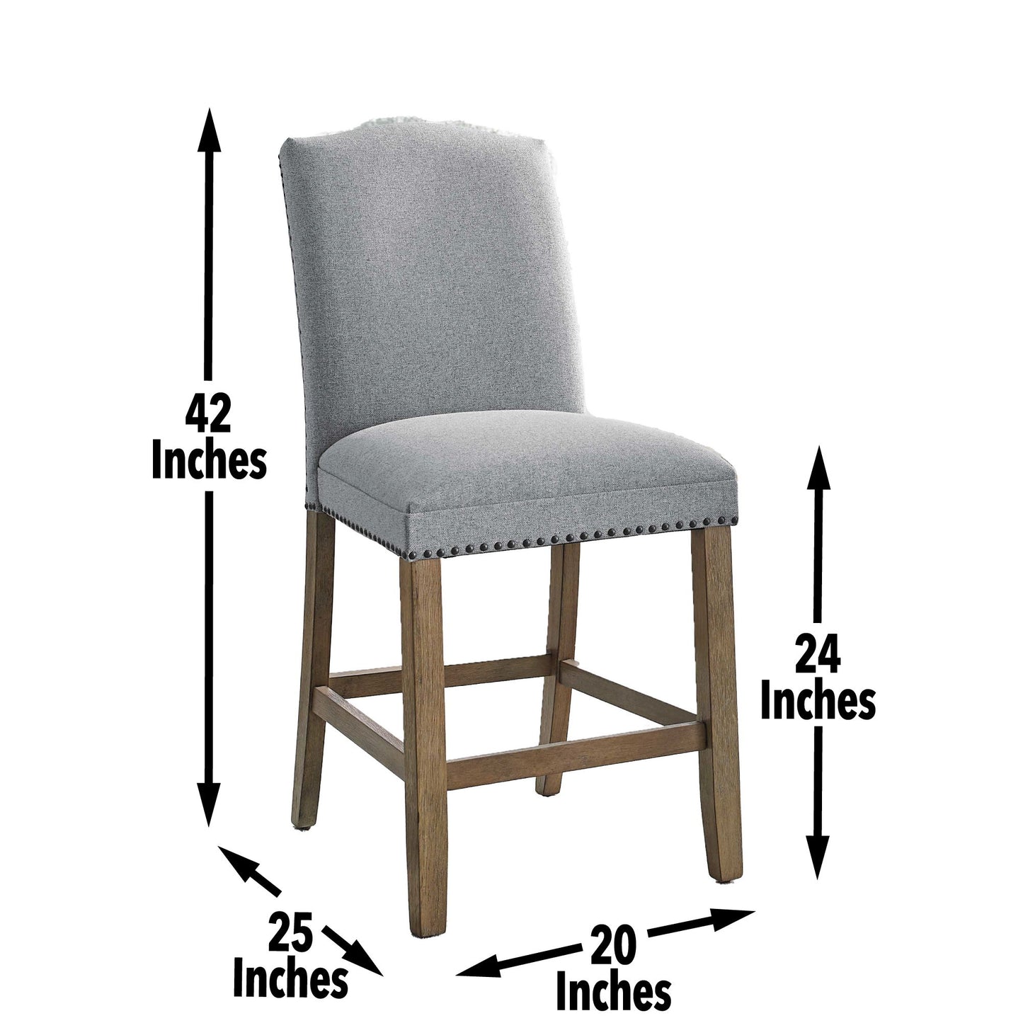 Grayson - Counter Chair With Nailhead (Set of 2) - Dark Gray - Hornell Furniture Outlet