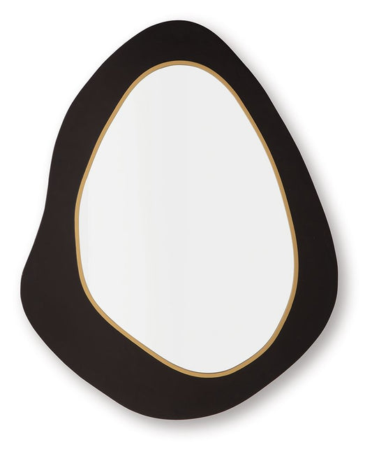 Kierlock - Black / Gold Finish - Accent Mirror - Hornell Furniture Outlet