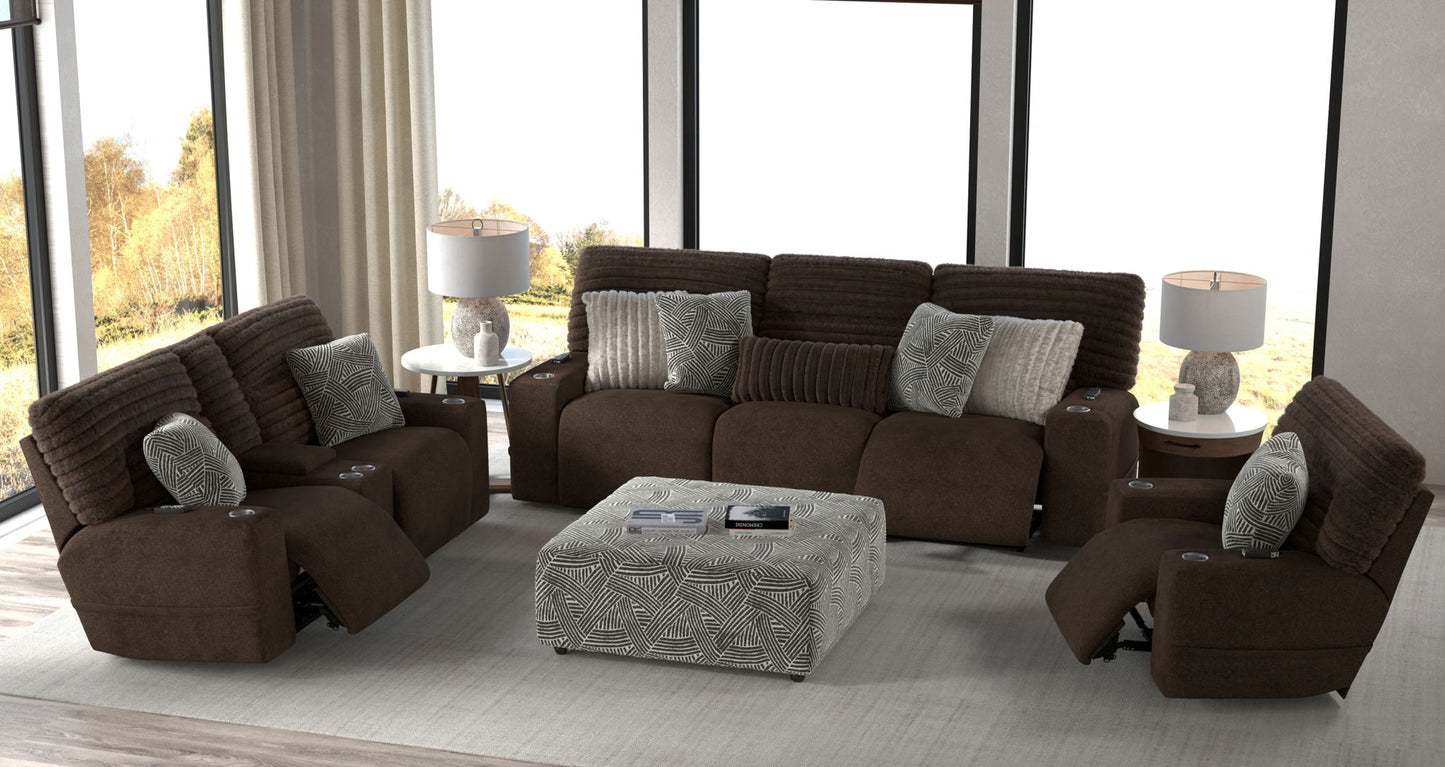 Zen - Power Reclining Sofa With CR3 Heat/Massage/Zero Gravity - Chocolate - Hornell Furniture Outlet