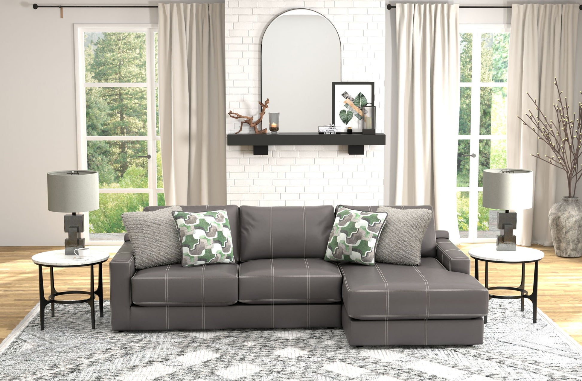 Minori - Italian Leather Sectional - Hornell Furniture Outlet