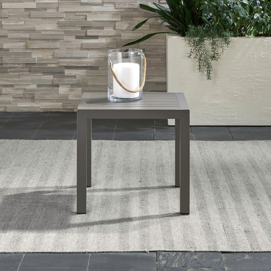 Plantation Key - Outdoor End Table - Granite - Hornell Furniture Outlet