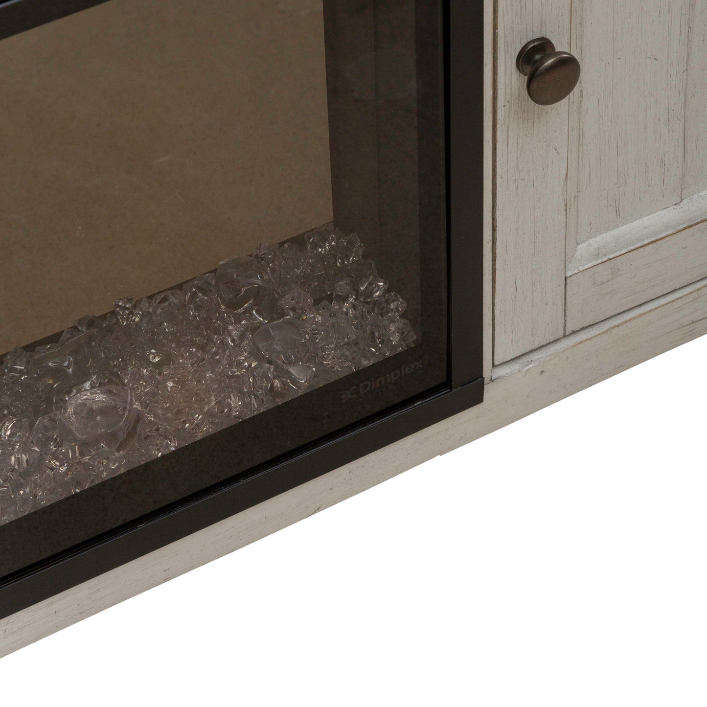 Fireplace TV Consoles - 79" Console With Fire - Medium Brown - Hornell Furniture Outlet