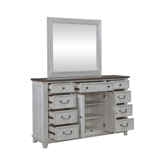River Place - Dresser & Mirror - White - Hornell Furniture Outlet