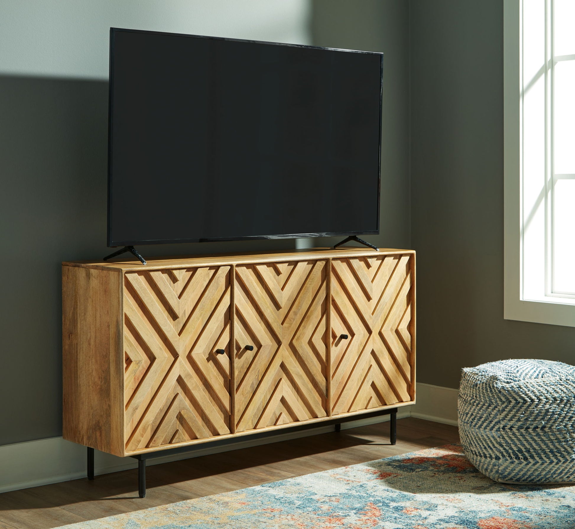 Cadewick - Natural - Accent Cabinet - Hornell Furniture Outlet