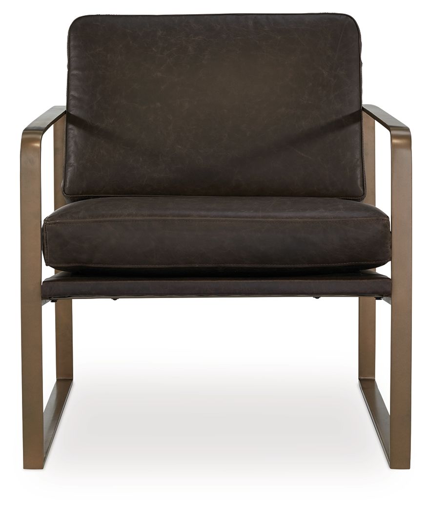 Bradett - Dark Brown / Gold Finish - Accent Chair - Hornell Furniture Outlet