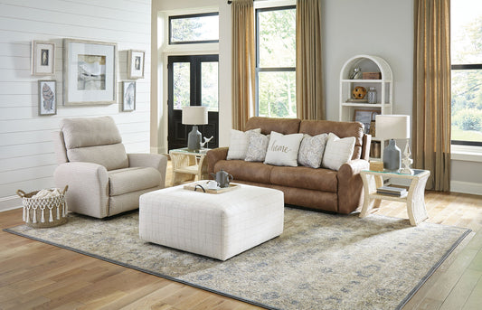 Justine - Lay Flat Extra Wide Recliner - Sandstone - Hornell Furniture Outlet