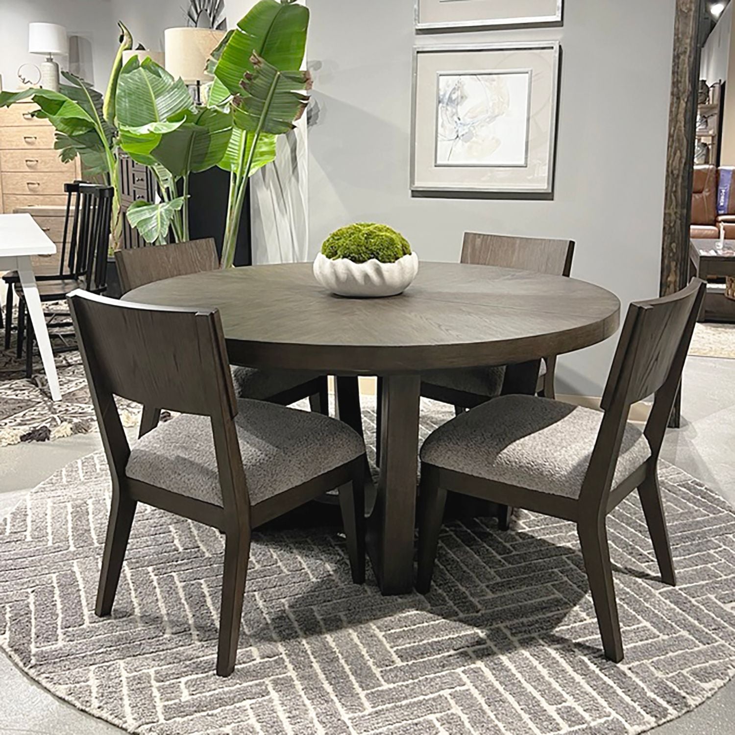 Cascade Falls - 5 Piece Pedestal Table Set - Brown - Hornell Furniture Outlet