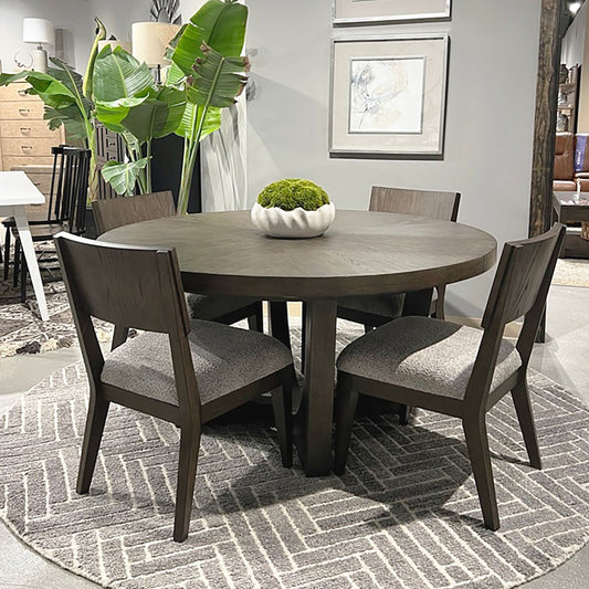 Cascade Falls - 5 Piece Pedestal Table Set - Brown - Hornell Furniture Outlet