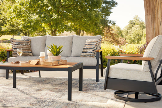 Carmel Highlands - Sofa, Chairs, Table Set (Set of 4) - Dark Brown - Hornell Furniture Outlet